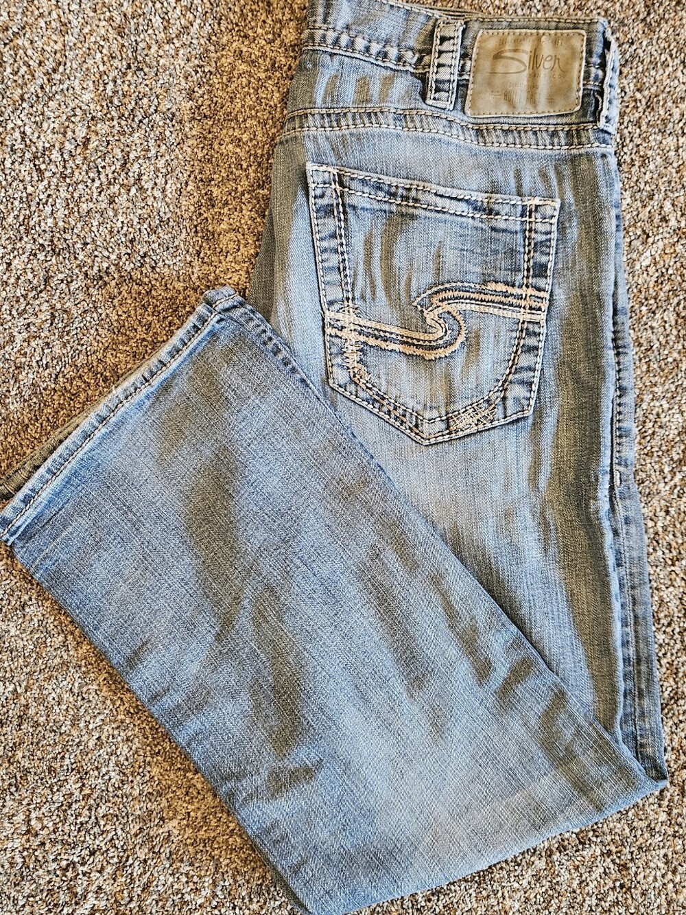 Men's Silver Jeans Co. ZAC Relaxed Fit Straight Leg Light Blue Jeans